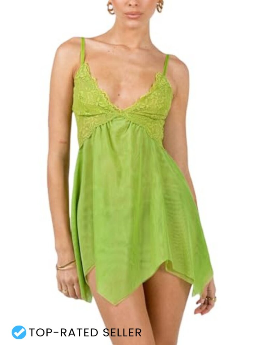 Women Tinkerbell Fairy Mini Dress Costume Polyester V-Neck Backless Cosplay